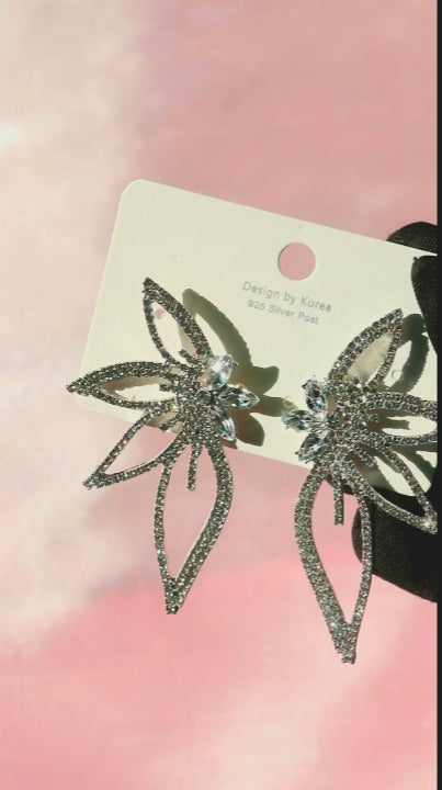 Leaf Crystal Hoop Earrings – Luxury Statement Jewelry for Women